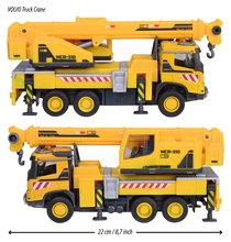 Játék építőgépek - Építőipari játékautó daruval Volvo Truck Crane Majorette fém hanggal és fénnyel 22 cm hosszú_1