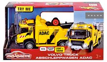 Samochody ciężarowe - Autko laweta Volvo Truck Abschleppwagen ADAC Majorette metalowe z dźwiękiem i światłem_3