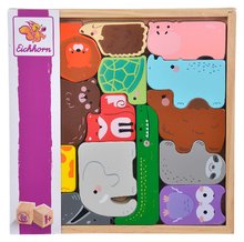 Drewniane zabawki edukacyjne - Drewniana wkładanka ze zwierzętami Animalset in Wooden Box Eichhorn 14 typów od 12 miesięcy_1