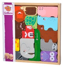 Lesene didaktične igrače - Lesena vstavljanka živali Animalset in Wooden Box Eichhorn 14 vrst od 12 mes_0