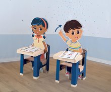 Table de desenat pentru învățat - Bancă școlară cu elevi Classroom Smoby două măsuțe și doi copii cu mâinile mobile_6