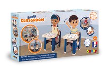 Table de desenat pentru învățat - Bancă școlară cu elevi Classroom Smoby două măsuțe și doi copii cu mâinile mobile_9