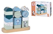 Drevené didaktické hračky - Drevená skladačka zvieratká Stacking Game Eichhorn 14 kociek s obrázkami od 12 mes_1
