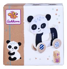 Jucării pentru dezvoltarea abilitătii copiiilor - Drevené autíčko na ťahanie Panda EH Push Animal Eichhorn dĺžka 12 cm od 12 mes EH3818_0