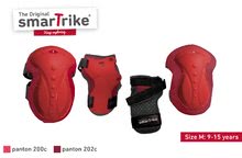 Echipamente de protecție pentru copii - Echipament de protecţie pentru copii Safety Gear set Red M smarTrike pentru genunchi şi încheietură din plastic ergonomic roşu pentru vârsta de 9-15 ani_0