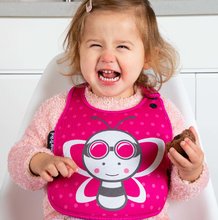 Bavete pentru bebeluși - Bavețică pentru copii și suport pentru sticlă Albinuța Baby Bib & Bottle Holder toTs-smarTrike roz de la 0 luni_0