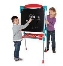 Šolske table - Magnetna tabla za risanje Smoby visoka 125 cm s poličko in 128 dodatki modra_4