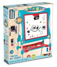 Šolske table - Magnetna tabla za risanje Smoby visoka 125 cm s poličko in 128 dodatki modra_5