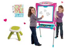 Seturi de table și bănci - Tablă educativă de desen Smoby cu două feţe magnetică cu 59 de accesorii şi taburet KidStool 2in1_29