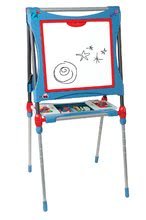 Table de desenat pentru învățat - Tablă magnetică pentru desenat Smoby reglabilă în înălţime 80-125 cm albastră, cu raft şi 128 accesorii_5