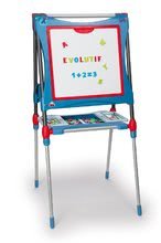 Školské tabule - Školská tabuľa na hranie magnetická Smoby obojstranná, polohovateľná so skrinkou a 80 doplnkami modrá_0