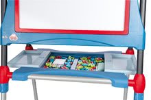 Školské tabule - Magnetická a kresliaca tabuľa Smoby výškovo nastaviteľná 80-125 cm so skrinkou a 128 doplnkami modrá_2