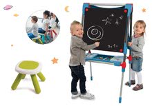 Tafel und Bänke Sets - Smoby Schulmagnettafel-Set höhenverstellbar und Hocker KidStool 2in1 blau_31