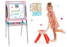 Tabule a lavice sety - Set školská magnetická tabuľa Smoby výškovo nastaviteľná s 80 doplnkami a stolička KidChair červená_30