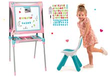 Tabule a lavice sety - Set školní magnetická tabule Smoby výškově nastavitelná s 80 doplňky a židle KidChair červená_32