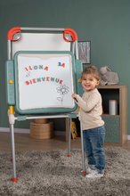 Šolske table - Tabla kovinska na krede in magnete Evolutiv Board Smoby dvostranska višinsko nastavljiva s prostorom za shranjevanje in 80 dodatkov 130 cm višina_0