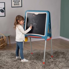 Školské tabule - Tabuľa kovová na kriedu a magnetky Metal Board Smoby obojstranná s úložným priestorom a 80 doplnkami 105 cm vysoká_0