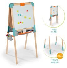 Lesena dvostranska tabla Wooden Easel Smoby magnetna/na krede zložljiva z 80 dodatki