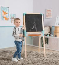 Školské tabule - Drevená tabuľa obojstranná Wooden Easel Smoby magnetická/na kriedu skladacia s 80 doplnkami_7