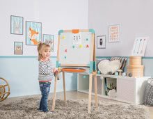 Školské tabule - Drevená tabuľa obojstranná Wooden Easel Smoby magnetická/na kriedu skladacia s 80 doplnkami_13