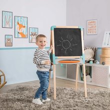 Table de desenat pentru învățat - Tablă din lemn cu două părți Wooden Board Smoby magnetică/cretă reglabilă în înălțime cu 80 de accesorii ​_3