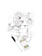 Table de desenat pentru învățat - Tablă de învăţat pentru desenat pentru jucat Maşa şi ursul 2in1 Smoby cu două feţe 18 bucăţi de accesorii mov_1
