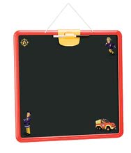 Table de desenat pentru învățat - Tablă școlară pentru joacă Pompierul Sam Smoby magnetică, cu două fețe,care se poate atârna cu marker și 25 de accesorii_2