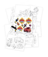 Table de desenat pentru învățat - Tablă școlară pentru joacă Pompierul Sam Smoby magnetică, cu două fețe,care se poate atârna cu marker și 25 de accesorii_3