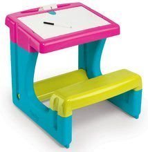 Školské lavice - Set školské lavice Activity Smoby s obojstrannou tabuľou a 8 doplnkami modrá a ružová_3