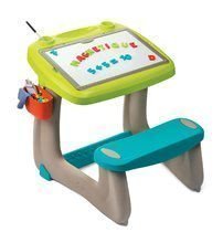 Školní lavice - Lavice na kreslení a magnetky Little Pupils Desk Smoby s oboustrannou tabulí a úložným prostorem s 80 doplňky_0