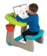 Školní lavice - Lavice na kreslení a magnetky Little Pupils Desk Smoby s oboustrannou tabulí a úložným prostorem s 80 doplňky_1