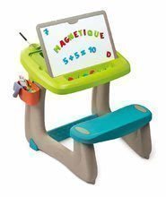 Školské lavice - Set lavica na kreslenie a magnetky Little Pupils Desk Smoby s obojstrannou tabuľou a stolička Kid zelená_0