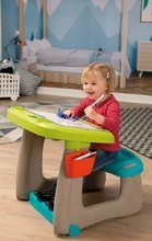 Seturi de table și bănci - Set bancă de desen cu magneți Little Pupils Desk Smoby cu tablă cu două părți și joc de construit căsuța Peppa Pig 107 bucăți_3