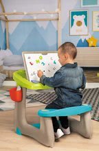 Seturi de table și bănci - Set bancă de desen cu magneți Little Pupils Desk Smoby cu tablă cu două părți și joc de construit căsuța Peppa Pig 107 bucăți_4