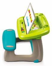 Školské lavice - Set lavica na kreslenie a magnetky Little Pupils Desk Smoby s obojstrannou tabuľou a stolička Kid zelená_2