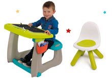 Školské lavice - Set lavica na kreslenie a magnetky Little Pupils Desk Smoby s obojstrannou tabuľou a stolička Kid zelená_27