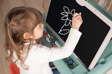 Šolske klopi - Klop za risanje in magnetki Little Pupils Desk Smoby z dvostransko tablo in prostorom za shranjevanje z 80 dodatki_1