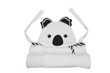 Ręczniki i okrycia kąpielowe - Ręcznik dla najmłodszych Koala Bamboo toTs-smarTrike Czarno-biały z kapturem 100% delikatna bambusowa i bawełniana od 0 miesięcy_1