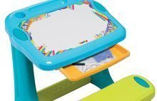 Školské lavice - Lavica na kreslenie Magic Desk Smoby Kresli a zmaž s odkladacím priestorom a doplnkami od 2 rokov modrá_2