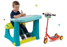 Tablice i ławki w zestawie - Umieść krzesło do rysowania Magic Desk Rysuj i usuń niebieski Smoby Hulajnoga Fireman Sam trójkołowa_8