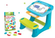 Školní lavice - Set lavica na kreslenie Magic Desk Smoby Kresli a zmaž modrá a magnetická abeceda a čísla 72 kusů_11