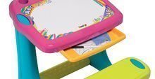 Školní lavice - Lavice na kreslení Magic Desk Smoby Kresli a smaž s odkládacím prostorem a doplňky od 2 let růžová_1