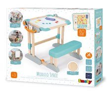 Domčeky pre bábiky sety - Set domček pre bábiku Large Doll's Play Center Natur D'Amour Baby Nurse Smoby a lavica na písanie a kreslenie s 32 cm bábikou_56