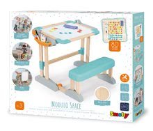 Table in klopi kompleti - Komplet lesena klop Modulo Space zložljiva magnetna Smoby na krede in previjalni voziček za dojenčke Baby Nurse_42