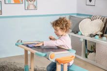 Domčeky pre bábiky sety - Set domček pre bábiku Large Doll's Play Center Natur D'Amour Baby Nurse Smoby a lavica na písanie a kreslenie s 32 cm bábikou_30