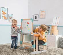 Domčeky pre bábiky sety - Set domček pre bábiku Large Doll's Play Center Natur D'Amour Baby Nurse Smoby a lavica na písanie a kreslenie s 32 cm bábikou_0