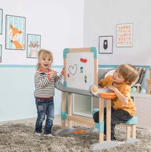 Šolske klopi - Lesena klop nastavljiva za pisanje in risanje Modulo Space Desk Smoby dvostranska zložljiva z 80 dodatki magnet/kreda_0