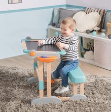 Šolske klopi - Lesena klop nastavljiva za pisanje in risanje Modulo Space Desk Smoby dvostranska zložljiva z 80 dodatki magnet/kreda_1