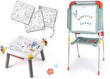 Set kreatívny stôl a polohovateľná tabuľa Kid Creative Table Smoby na kriedu a magnetky s veľkoformátovými obrázkami