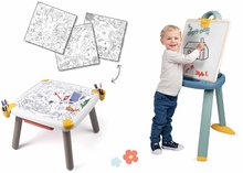 Set kreatívny stôl a školská tabuľa Kid Creative Table Smoby magnetická so 7 doplnkami a veľkoformátovými obrázkami